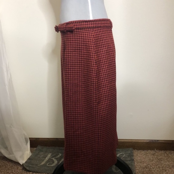 L.K Bennett London wool houndstooth belted skirt size 10usa 14uk eur 42 - Picture 4 of 10